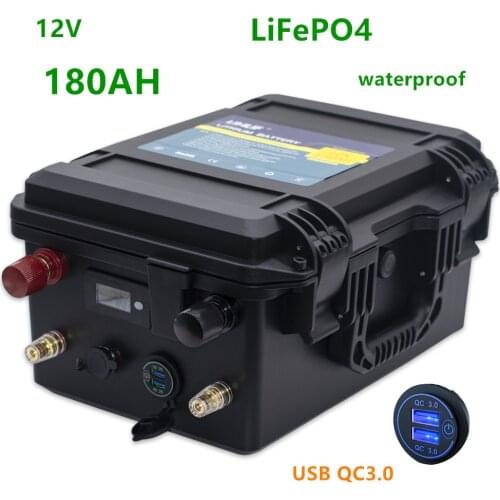 Lifepo4 12v 180ah battery pack lifepo4 12V lithium battery pack with 20A charger for electric motor of boat,solar system