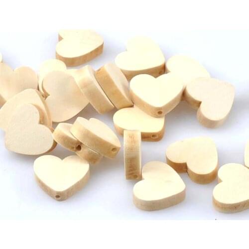 19mm 20pcs Natural Wooden heart Wooden Beads For kids Jewelry Making MT1481X