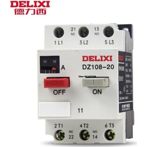 DELIXI Circuit Breaker DZ108-20/11 1A(0.63-1A) Motor Protector 3VE1 DZ108
