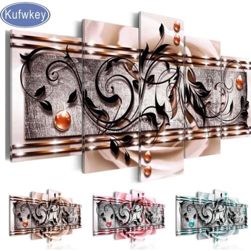 DIY,Diamond Embroidery,Abstract leave,5D,Diamond Painting 5pcs,Cross Stitch,3D,Diamond Mosaic,home Decoration,Christmas gift,art