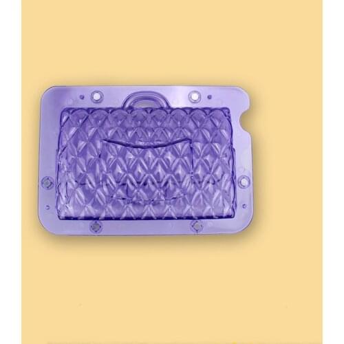 DIY Large Purple Ladies Handbag Chocolate Mold Magnet Plastic Transparent Fondant Cake Decoration Baking Pastry Tools Molds