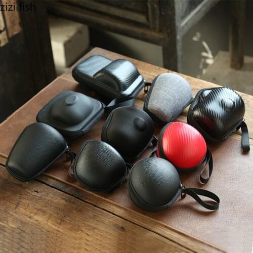 Travel Tea Set Bag Portable Leather Storage Bag Empty Package Teaware Organize Box Travel Tea Set Organizer Storage Package