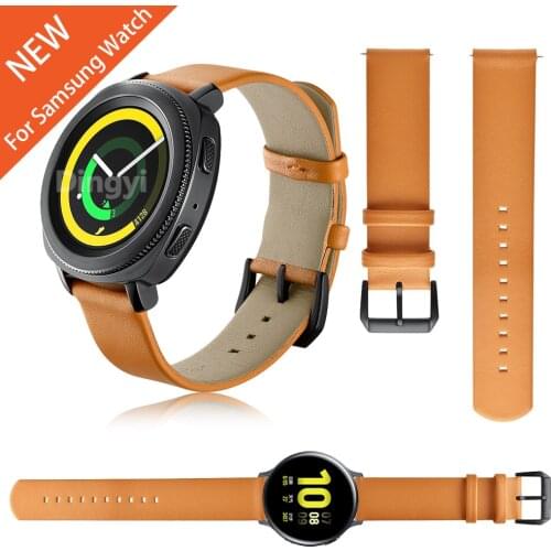 Amazfit GTS Bip Leather Strap for Samsung Galaxy Watch Active 2/Gear Sport Watchband for Huami GTR 42mm POLAR IGNITE Wrist Band