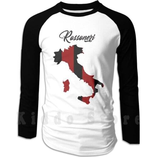 Red And Black Italy Rossoneri Hoodies Long Sleeve Italy Italia Red Rossoneri Devil Il Diavolo Calcio Football