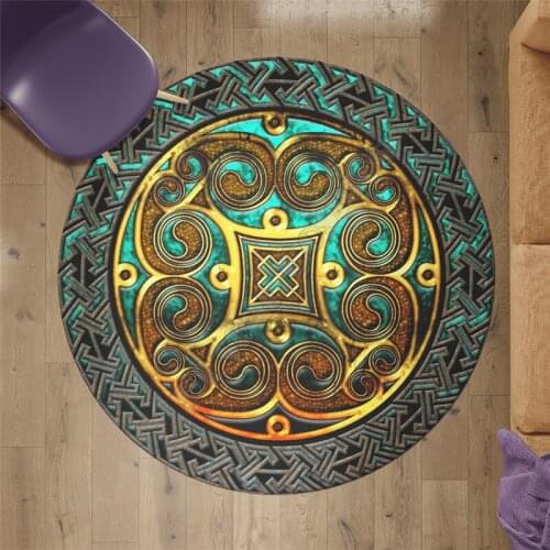 Viking Circle Rug Round shape Floor Mat 3D Printed Rug Non-slip Mat Dining Living Room Soft Bedroom Carpet 06
