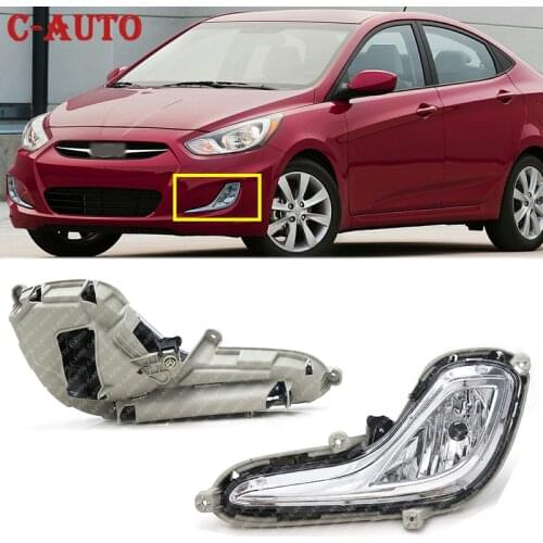 Left Right Car Fog Lamp Assembly Replacement Bumper Clear Lens Fog Light Fit For Hyundai Accent 2012-2016 922021R000 922011R010