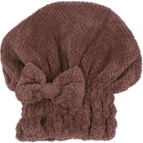 Cute Dry Hair Shower Cap Microfiber Hair Tie with Bow Wrapped Superfine Fiber Cap for Girls NIN668