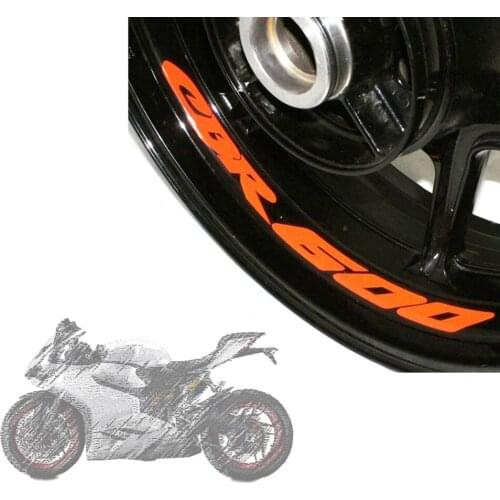 A set of 8pcs high quality motorcycle wheel decals waterproof Reflective stickers rim stripes For HONDA CBR600 CBR 600 CB R600