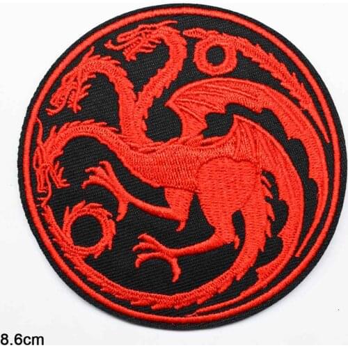 Red Dragon Iron On Embroidered Clothes Patch For Clothing Stickers Garment Apparel Accessories