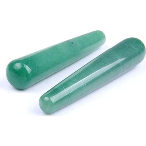 Natural green aventurine massage wands quartz crystal Anti Age Tool for women health