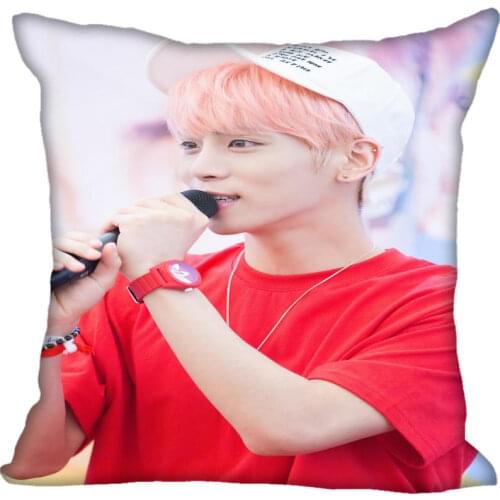 Custom Kpop SHINee Kim Jonghyun Printed Square silk Pillowcases 40x40cm,35x35cm One Side Satin Pillowcase Custom Logo