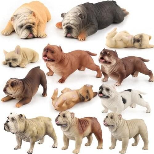 Novelty Life Animal Bulldog Toys New Ugly Cute Dog Series bulldog Model Office Decoration Furnishing Simulation Dog Figure Toy