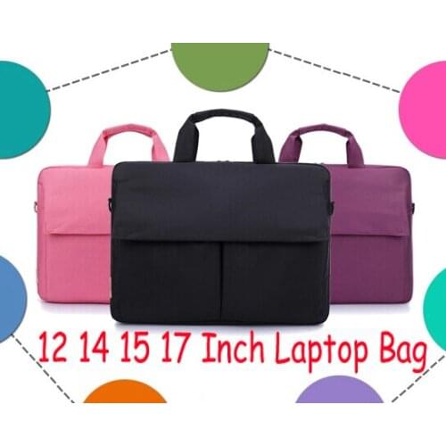 Solid 12 14 15 17 Inch Nylon Computer Laptop Notebook Tablet Bag Bags Case Messenger Shoulder unisex men women Durable