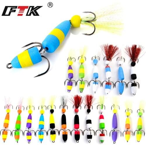 FTK Fishing Lure 1/4pcs Jig Swivel Soft Lure Insect bait Swim baits Wobbler Bass Lure Minnow Popper Floats Fishing Accessories 4