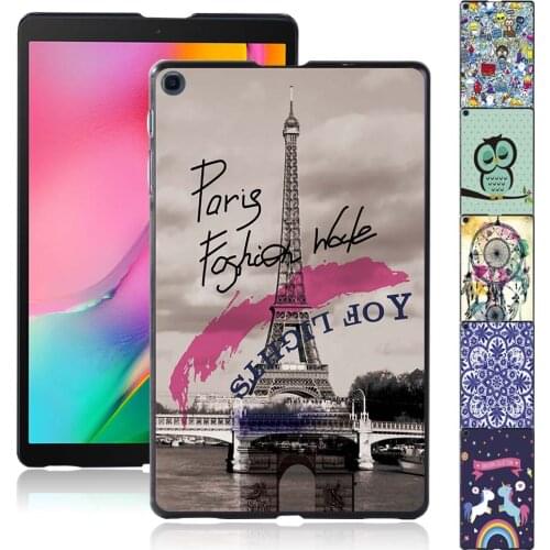 Durable Tablet Case for Samsung Galaxy Tab A 8.0 (2019) T290 T295 Old Image Pattern Plastic Ultra Slim Hard Case + Free Stylus