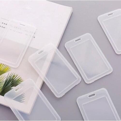 Simple Transparent Bus Card Set Plastic Card Cover Student Badge Holder Accessories Name Card Holder