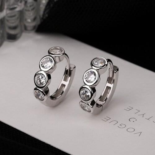 S925 Sterling Silver European and Beautiful Women Stud Earrings Bohemian Zircon Earrings Dinner Crystal Jewelry Piercing Gift