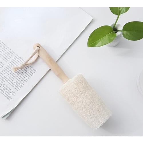 Natural Loofah Dishwashing Brush Scrubber Dish Bowl Pot c Brush with Wooden Handle Wall Hanging Kitchen Clean Brushes