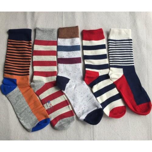 Men Striped Wool Cotton Socks Running Cycling Sport Socks 5 Pair Unisex Casual HIP HOP Stockings Comfortable Hosiery