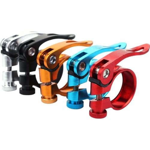 Bicycle Seat Post Clamp Aluminum Alloy Quick Release Bike Seatpost Clamps Clamping Clip Bike Parts 31.8mm 28.6mm 24.9mm