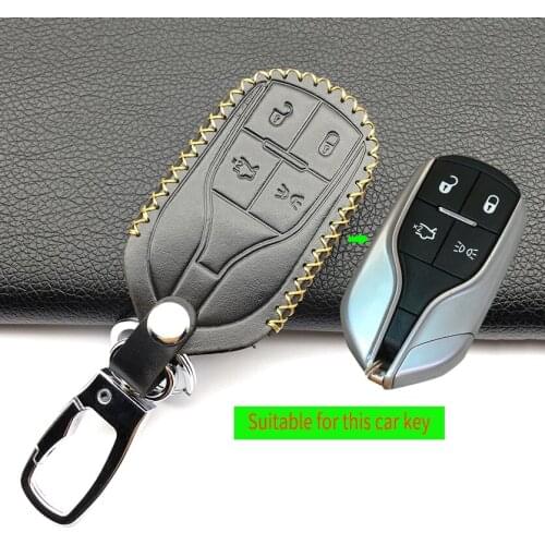 High quality genuine leather car key case cover for Masarati ghibli 2017 2013 2014 quattroporte 2015 2017 levante 2016 4 buttons