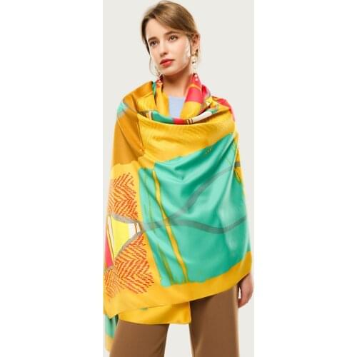Bright Color Women Shawl Scarf Large Patchwork Painting Foulard Design Blanket Wrap [3385]