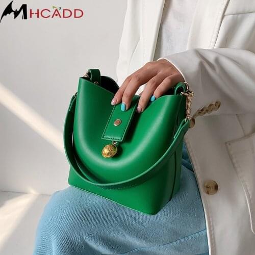 Mini PU Leather Bucket Crossbody Bags for Women 2021 Fashion Branded Trendy Luxury Small Shoulder Handbags Totes