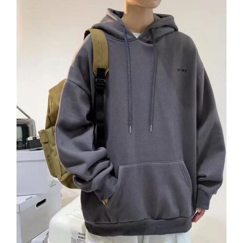 Oversize Womens sweatshirt plus velvet casual Korean style autumn and winter hooded loose coat harajuku hoodie streetwear women