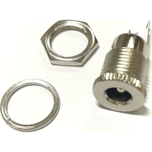 10PCS/LOT DC099 5.5 mm x 2.1mm DC Power Jack Socket Female Panel Mount Connector Metal DC-099 Open Hole 11MM DC 5.5*2.1mm AQJG