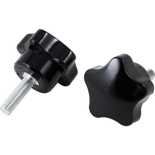 30 mm Star Head Dia M6 x 20 mm Male Thread Screw On Type Star Knob 2 Pcs