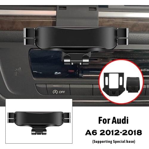 Car Mobile Phone Holder For Audi A6 2012-2018 4GH 4GJ Air Outlet Clip Mounts Stand GPS Gravity Navigation Bracket Accessories