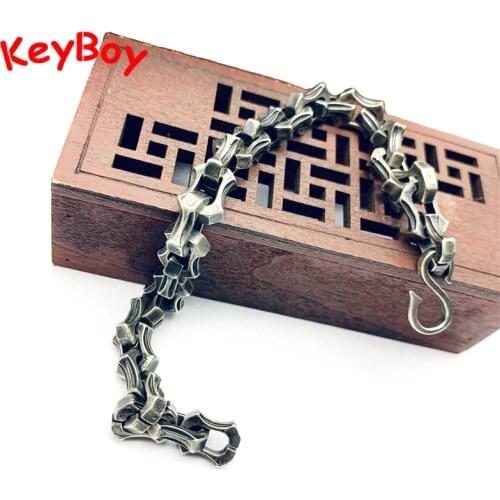 White Brass Men Bracelet Mechanical Gears Chains Punk Bracelets Antique Copper Hand Bangles 9mm Width Chain Wristband for Women