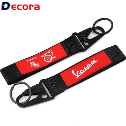 Embroidered Motorcycle Keychain For PIAGGIO VESPA GTS GTV LX 60 125 250 300 GTS300 Scooter Primavera Sprint Keyring Key Ring