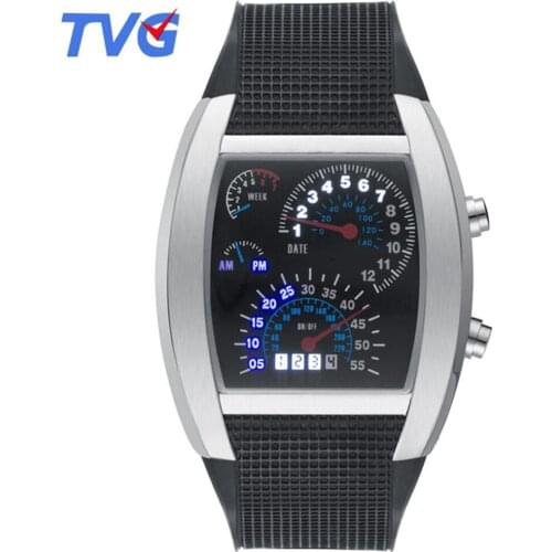 TVG Men Watches Men LED Digital Watches Multicolor Soft Silicone Strap Men Sports Watches erkek kol saati montre homme relogio