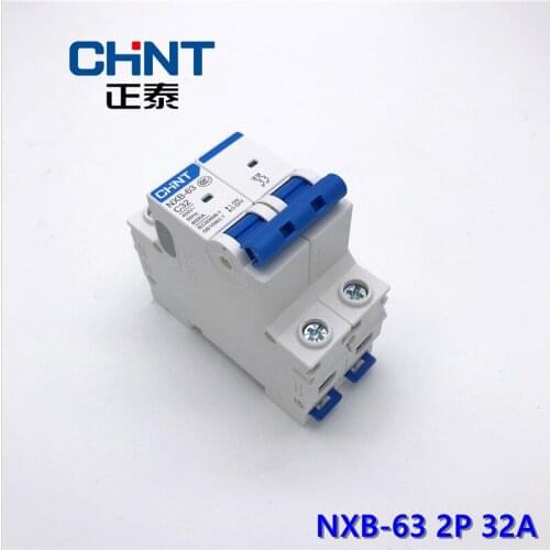 CHNT Miniature Circuit Breaker DZ47 NXB-63 Type C 2P 6A 10A 16A 20A 25A 32A 40A 63A Household Air Switch CHINT MCB