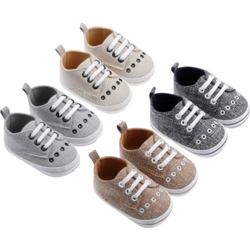 Baby Shoes Unisex Fashion First Walkers Anti-Slip Footwear Walking Shoes For 0-18Months Black/Light Gray/Khaki/Apricot