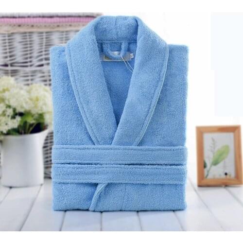 Home Bathrobe 100% Cotton Casual Toweling Terry Robe Unisex lovers Bath Robe Men And Women Sleepwear robe de chambre femme