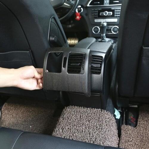 Oak Grain ABS Car Rear Air Conditioning Vent Decorative Frame Trim for Mercedes Benz C Class W204 2008-2013 Models Accessories