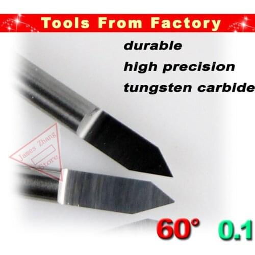HUHAO 10pcs New Carbide PCB CNC Engraving Machine Router V Bits 60 Degree 0.1mm # J3.6001