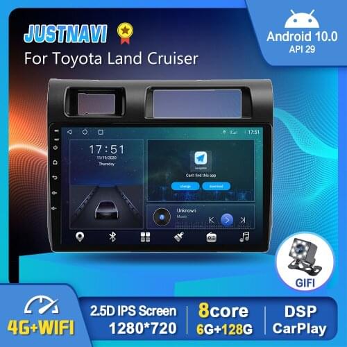 JUSTNAVI Carplay For Toyota Land Cruiser 2007-2020 Multimedia Player Android 10 Stereo Navigation GPS BT IPS Screen 6G 128G 9