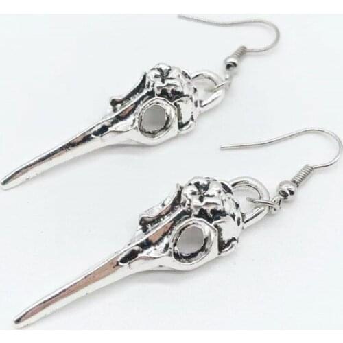 Creative Handmade Skeleton Bird Head Earrings Silver Skeleton Bird Head Personality Earrings Female Popular Earrings Gift