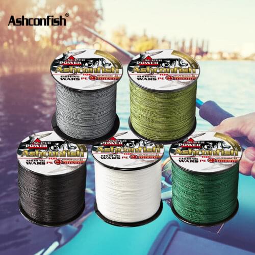 Ashconfish braided line 4 strands 500M 1000M japan multifilament 6-100LBS test Braided Wire Ocean sea ice fishing pe line cord