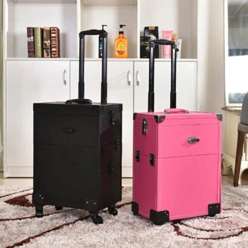 Manicure Rolling luggage Men Tattoo trolley suitcases Women high quality Makeup Toolbox cosmetic case with wheels