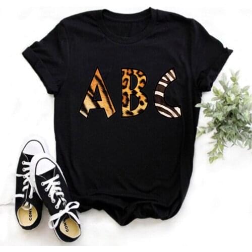 Mayos Ms. Cartoon Cute Letter ABC Short Sleeve T-shirt New Product Summer Ms. T-shirt Breathable Casual T-shirt