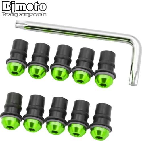 Motorcycle Windshield Bolts Screw Nut Fastener Kit 5mm 10Ps For Kawasaki Z650 Z750 Z800 Z900 Z1000 ZX6R/636 NINJA 650R/ER-6F