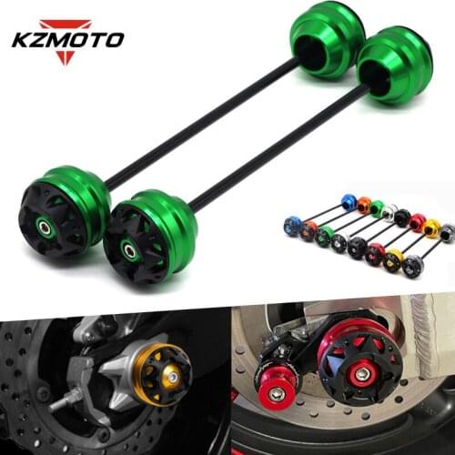 Motorcycle Aluminum Front Rear Axle Fork Crash Sliders Wheel Protector Accessories For KAWASAKI Z650 Z900 Z900RS z650 z900 rs