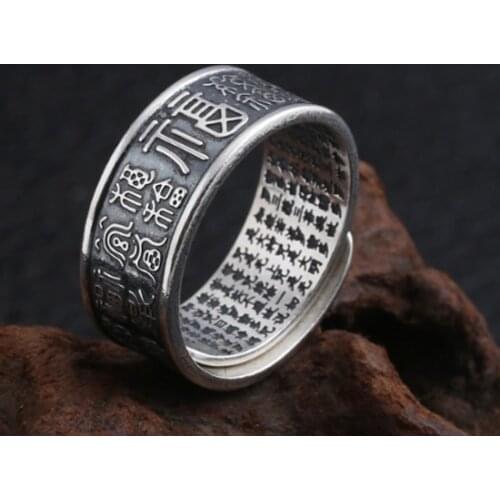 990 Sterling Silver lucky mens Ring Rings Jewelry A2962