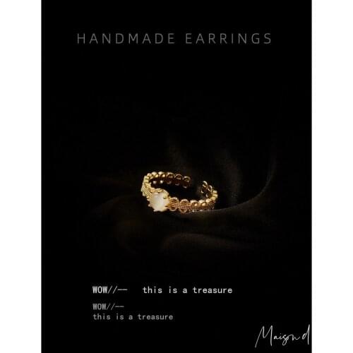 Wholesale Korean Fashion Cat Eyestone 14K Gold Plating Open Finger Ring Vintag Baroque Luxury Women Jewelry