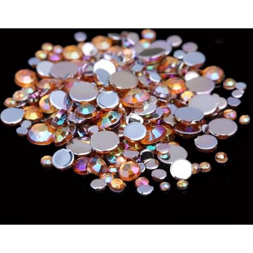 Orange AB Colors Many Size Acrylic Rhinestones for Shoes Clothing Decorations Newest Nail Art Decorations