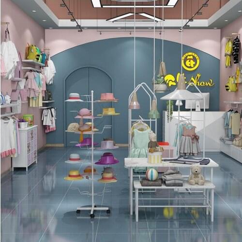 Mobile and rotating multi-layer hat rack floor hat support